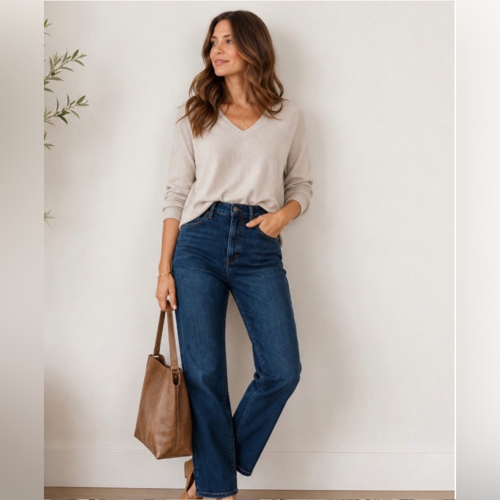 NWT Veronica Beard Blake Classic Sreaight Leg Jeans in Dark River Wash Size 24.
